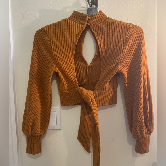 Saints + Secrets Women Long Sleeves Crop Top Size Small (like)Pumpkin Color - Picture 4 of 13